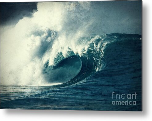 Wave Metal Print featuring the photograph Blue Waimea by Paul Topp