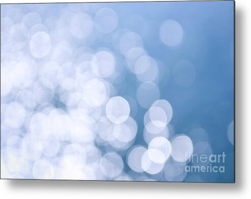 Blue Metal Print featuring the photograph Blue water and sunshine abstract by Elena Elisseeva