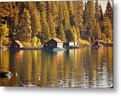 Lake Metal Print featuring the photograph Boat House by Randy Wehner