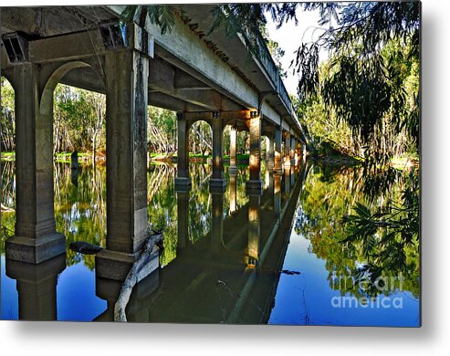 Photography Metal Print featuring the photograph Bridge over Ovens River by Kaye Menner