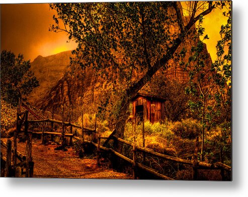 Red Rock Metal Print featuring the photograph Brief Sunlight During the Storm by David Patterson