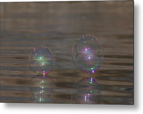 Bubble Metal Print featuring the photograph Bubble Iridescence by Cathie Douglas