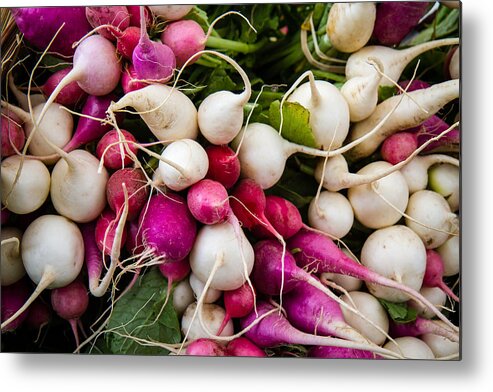 Radish Metal Print featuring the photograph Bunches Red And White Radish by Dina Calvarese