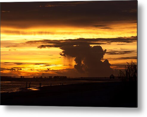 Beach Metal Print featuring the photograph Burning Sky by Ed Gleichman