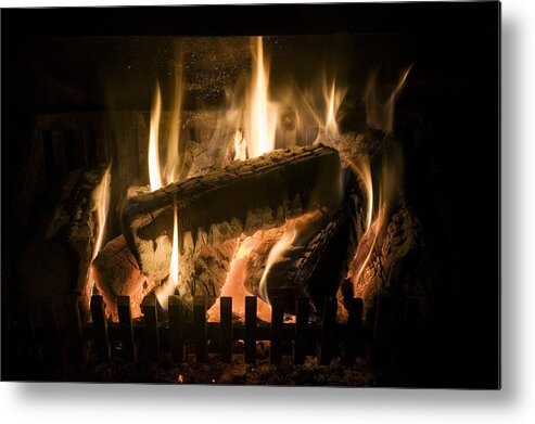 Air Pollution Metal Print featuring the photograph Burning Wood On An Open Fire by Sheila Terry