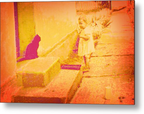 Avantgarde Metal Print featuring the photograph Cat watching by Li  van Saathoff