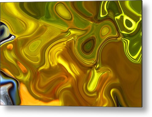 Liqeur Metal Print featuring the digital art CHARTREUSE SERIES Abstract XII by Ginny Schmidt