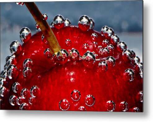 Cherry Cherries Metal Print featuring the photograph Cherry Bubbles Under Water by Tracie Schiebel
