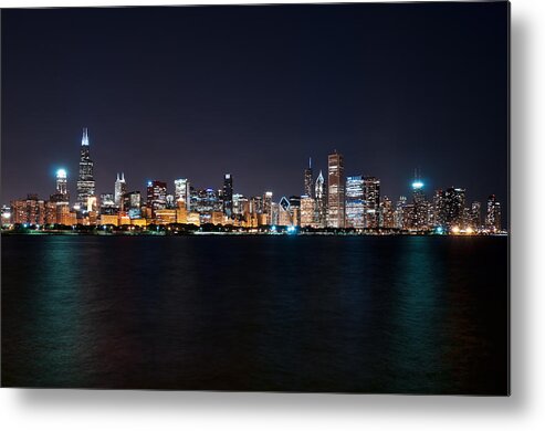 Chicago Metal Print featuring the photograph Chicago at Night by Mark Whitt
