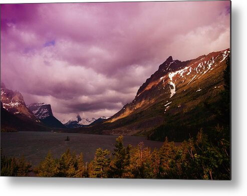 Mountains Metal Print featuring the photograph Cloudy Morning At Glacier by Jeff Swan