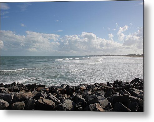 Cocoa Metal Print featuring the photograph Cocoa Beach Waves by RobLew Photography