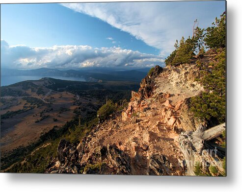 Crater Lake National Park Metal Print featuring the photograph Crater Lake Mountains by Adam Jewell