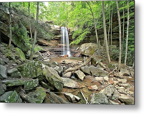 Ohiopyle State Park Metal Print featuring the photograph Cucumber Falls Canyon by Adam Jewell
