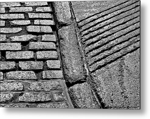 Bricks Metal Print featuring the photograph Curbside by Burney Lieberman