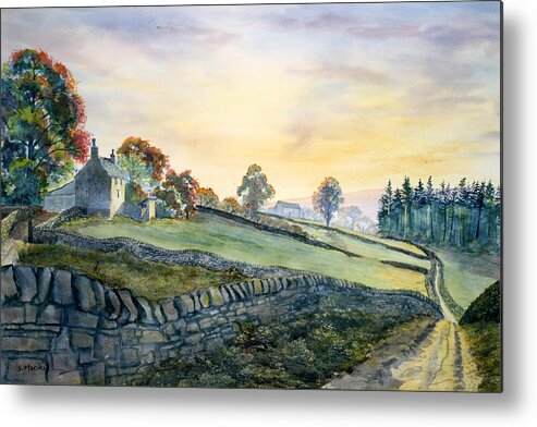 Dawn Breaking - Alston Metal Print featuring the painting Dawn Breaking in Alston by Glenn Marshall