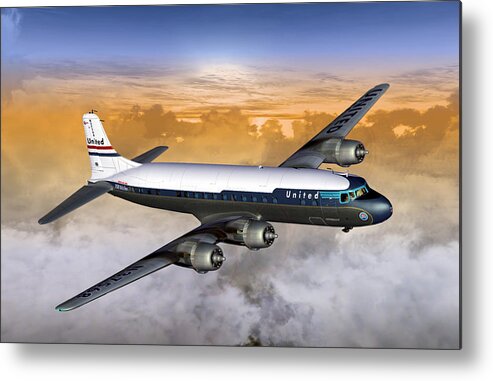 Aviation Metal Print featuring the digital art Dc6 17x11 02 by Mike Ray
