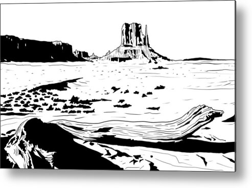 Desert Metal Print featuring the drawing Desert by Giuseppe Cristiano