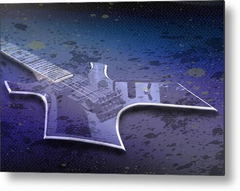 Eguitar Metal Print featuring the mixed media Digital-Art E-Guitar I by Melanie Viola