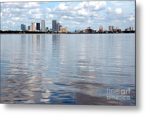 Tampa Metal Print featuring the photograph Downtown Tampa over Hillsborough Bay by Carol Groenen
