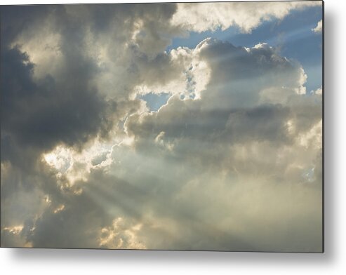 Sky Metal Print featuring the photograph Dramatic Sunbeams And Storm Clouds Maine Photo Prints by Keith Webber Jr