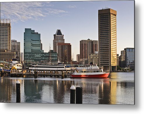 America Metal Print featuring the photograph Early morning Baltimore Inner Harbor by Marianne Campolongo