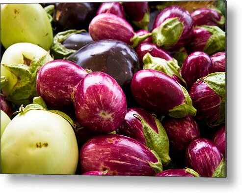 Vegetable Metal Print featuring the photograph Eggplant Eggplant And Eggplant by Dina Calvarese