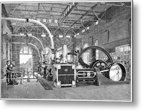 Human Metal Print featuring the photograph Electric Tramway Generator, 19th Century by 