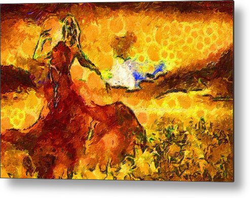 Impressionist Fashion Painting Metal Print featuring the painting Fasahion 366 by Jacques Silberstein