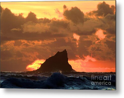 Olympic National Park Second Beach Metal Print featuring the photograph Fiery Peak by Adam Jewell