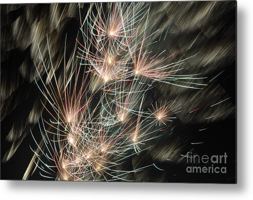 Chaos Metal Print featuring the photograph Fireworks on Bastille Day by Sami Sarkis