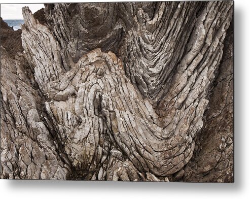 00479594 Metal Print featuring the photograph Folded Limestone Layers Kaikoura New by Colin Monteath