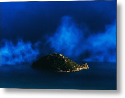 Gallinara Metal Print featuring the photograph GALLINARA ISLAND foggy day by Enrico Pelos