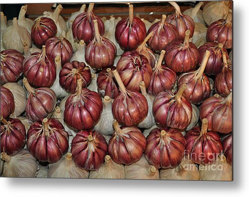 Garlic Metal Print featuring the photograph Garlic by Mary Machare
