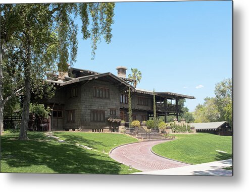 Gamble House Metal Print featuring the photograph Gazing at the Gamble by Lorraine Devon Wilke