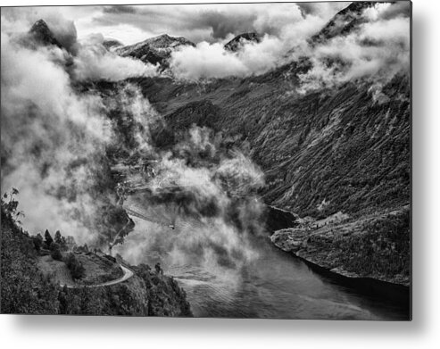Landscape Metal Print featuring the photograph Geiranger Fjord by A A