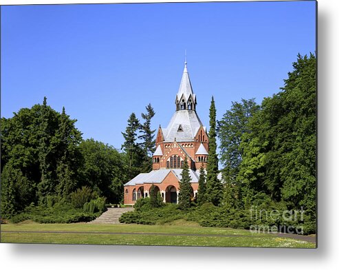 Chapel Metal Print featuring the photograph Grand Chapel in Central Cemetery Szczecin Poland by Teresa Zieba