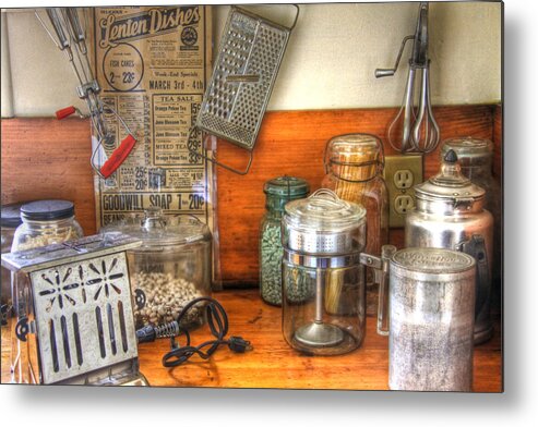 Kitchen Metal Print featuring the photograph Grandma's Pantry by Brenda Giasson