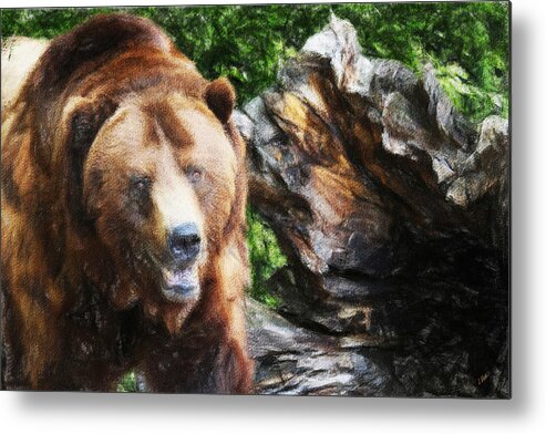 Art Metal Print featuring the painting Grizzly 301 by Dean Wittle