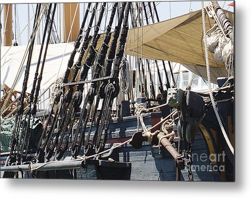 Sails Metal Print featuring the photograph Halyards and Sheets by Mary Jane Armstrong