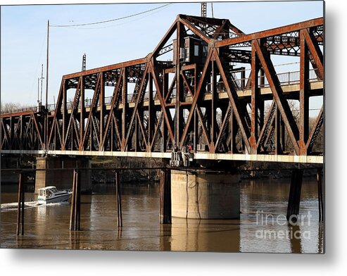 Landscape Metal Print featuring the photograph Hanging Out At The Old Sacramento Southern Pacific Train Bridge . 7D11653 by Wingsdomain Art and Photography