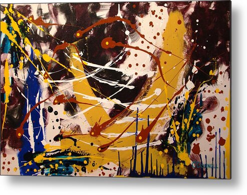 Abstract Metal Print featuring the painting Harmonious Confusion by Stephen P ODonnell Sr