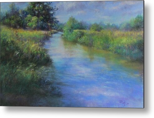 River Metal Print featuring the pastel Hidden Waters by Bill Puglisi