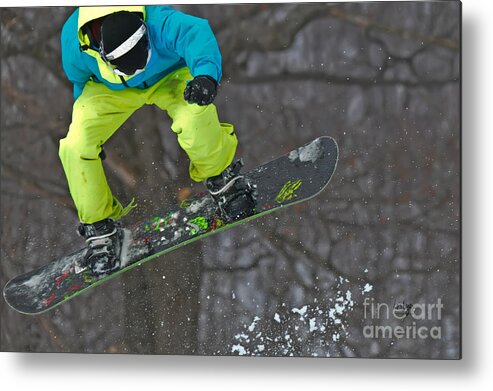 Snowboard Metal Print featuring the photograph High Flyin' by Lois Bryan
