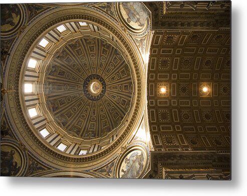 Travel Metal Print featuring the photograph Inner dome of Saint Peters Basilica by Ian Middleton