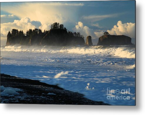 Rialto Beach Metal Print featuring the photograph James Island Storm by Adam Jewell