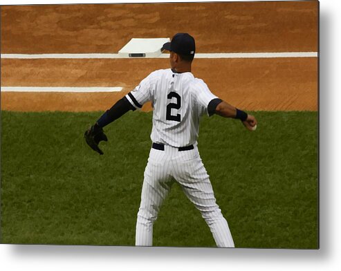 Derek Jeter New York Yankees Metal Print featuring the photograph Jeter by Michael Albright