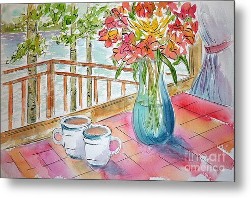 Impressionism Metal Print featuring the painting Kapasiwin Coffee by Pat Katz