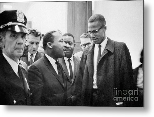 1964 Metal Print featuring the photograph King And Malcolm X, 1964 by Granger