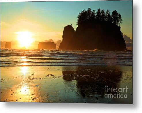 Olympic National Park Second Beach Metal Print featuring the photograph La Push Sunset by Adam Jewell