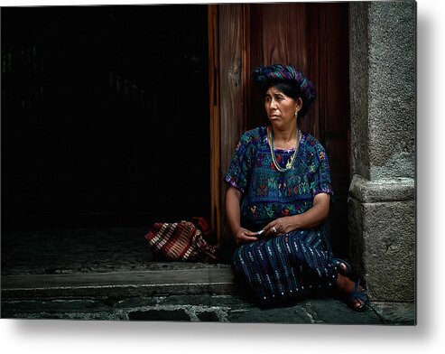 Color Photograph Metal Print featuring the photograph Lady of Antigua by Tom Bell